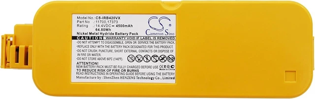 Alt view image 5 of 5 - Replacement Battery Compatible for IR RA 415 Create RA 4100 (4000mAh/14.4V), 11700 17373 Battery