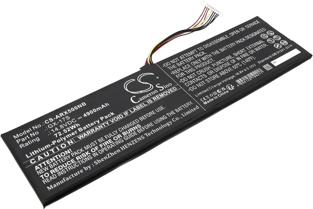 Main image of 14.8V GX-17S Battery Replacement for Aorus X5S X3 Plus v3 X3 Plus v7-KL3K4 X3 Plus v7-CF1 X3 Plus v7 X3 Plus v5