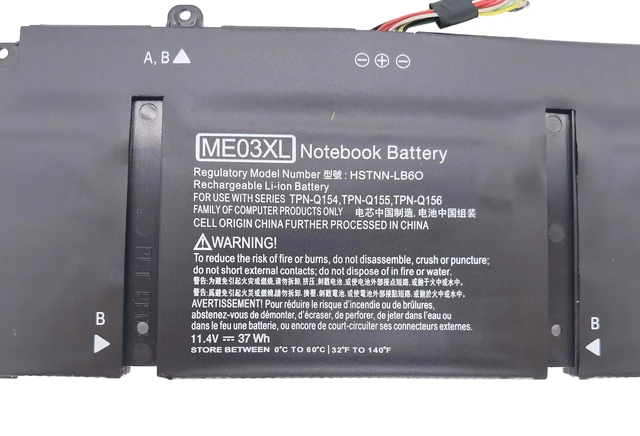 Alt view image 2 of 5 - Batterymarket 11.4V 37WH ME03XL Replacement Battery Compatibe with HP Stream 11 13-C010NR Notebook 787521-005 787089-541 TPN-Q154 TPN-Q155 TPN-Q156