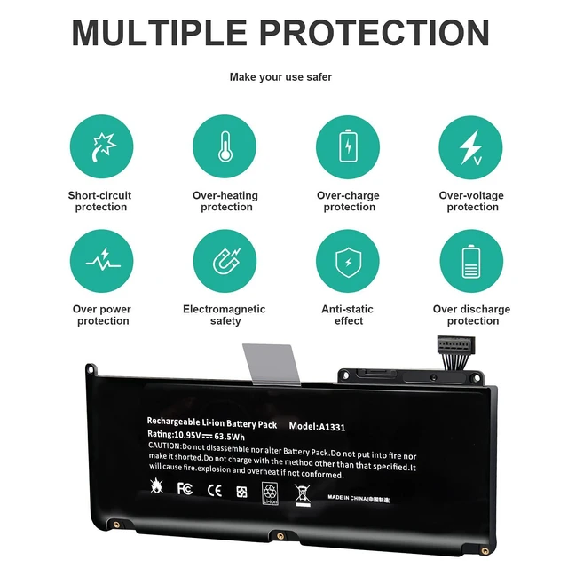 Alt view image 3 of 5 - Fancy Buying A1331 13" A1342 (Late 2009 Mid 2010) Laptop Battery for Apple MacBook Unibody fits 661-5391 020-6582-A MC233LL/A MC207LL/A MC516LL/A