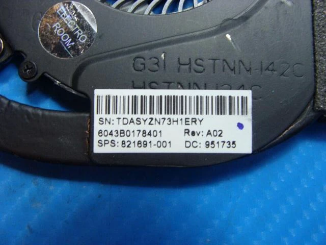 Alt view image 3 of 5 - Cpu cooling fan for HP EliteBook 820 G3 12.5 inches with Heatsink 821691-001