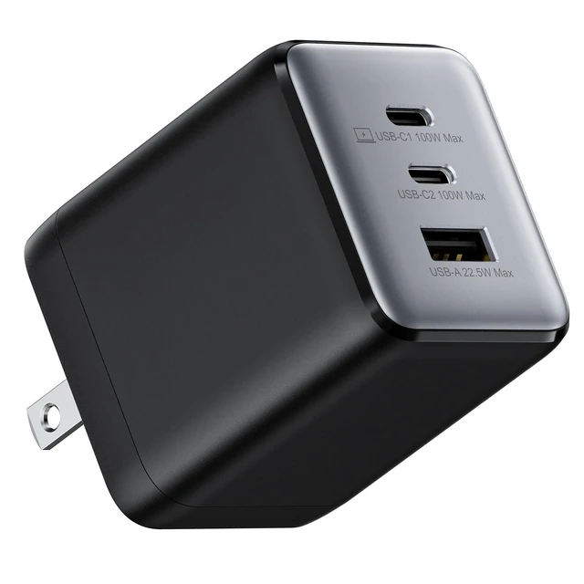 Alt view image 6 of 7 - wegear 100W USB C Charger Block, Fast GaN Charger, 3-Port Compact Foldable USB Wall Charger for MacBook Pro/Air, Dell XPS,iPad Pro,iPhone Series,Galaxy S25/S24,and More