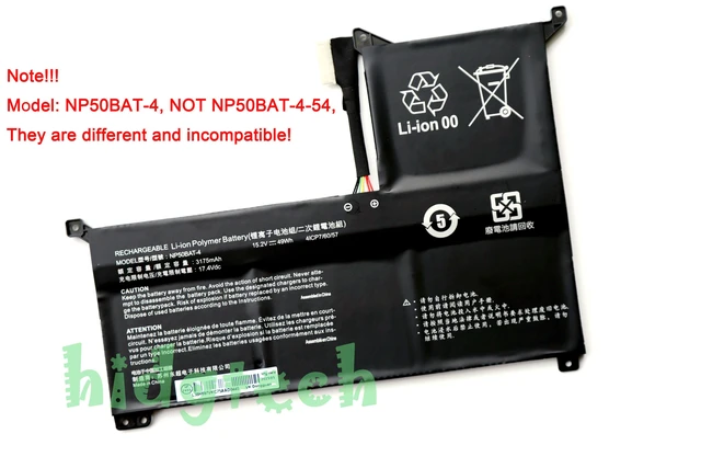Alt view image 2 of 3 - NEW NP50BAT-4 Laptop Battery for CLEVONP50DB Machenike F117-7 / SCHENKER XMG Focus 16 / COLORFUL X15 AT Series 6-87-NP50S-43G01, 6-87-NP50S-41B12