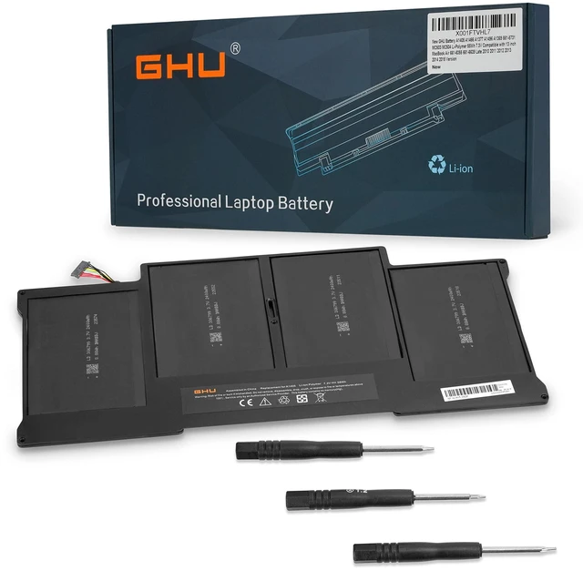 Main image of GHU A1466 Replacement Battery for MacBook Air 13 Inch A1466(mid 2012-2017) A1369(2010-2011) A1496 A1405 A1377(EMC 2925) 7.3V 50Wh 6700Mah