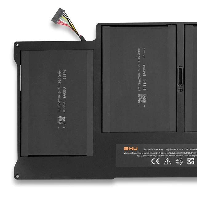 Alt view image 3 of 5 - GHU A1466 Replacement Battery for MacBook Air 13 Inch A1466(mid 2012-2017) A1369(2010-2011) A1496 A1405 A1377(EMC 2925) 7.3V 50Wh 6700Mah