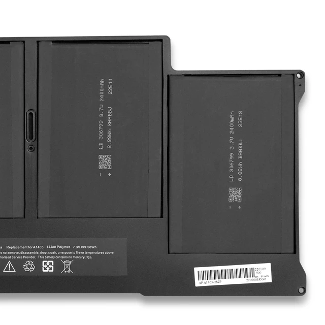 Alt view image 4 of 5 - GHU A1466 Replacement Battery for MacBook Air 13 Inch A1466(mid 2012-2017) A1369(2010-2011) A1496 A1405 A1377(EMC 2925) 7.3V 50Wh 6700Mah