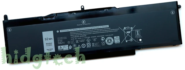 Main image of New VG93N 92Wh Battery For Dell Precision 15 3520 3530 Latitude 15 5580 5590 5591 Series 3ICP7/54/65-2