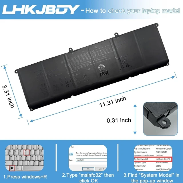 Alt view image 6 of 7 - KV690 Laptop Battery Compatible with Dell Precision 5690 Precision 5680 Series Notebook 6D2HW 06D2HW WPYCV 0WPYCV 0N7KV9 N7KV9