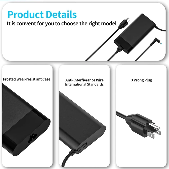 Alt view image 4 of 5 - 230W AC Power Adapter Charger Compatible with HP Omen 15 17 Envy 15 2020 P 16 G9 Mobile Workstation PC M41303-001 19.5V 11.8A Laptop Power Supply
