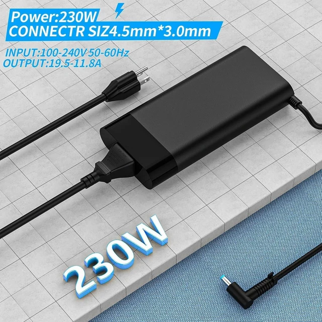 Alt view image 3 of 5 - 230W AC Power Adapter Charger Compatible with HP Omen 15 17 Envy 15 2020 P 16 G9 Mobile Workstation PC M41303-001 19.5V 11.8A Laptop Power Supply
