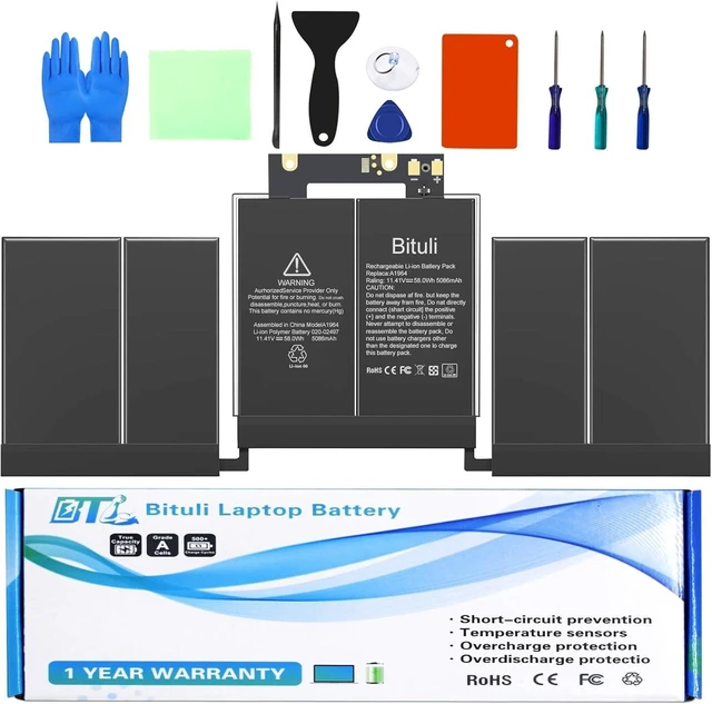 Main image of A1964 A1989 A2251 Laptop Battery Replacement for MacBook Pro 13 Inch A1989 (Mid 2018, 2019) & A2251 (2020), EMC 3214 3358 3348