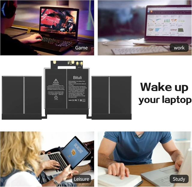 Alt view image 5 of 6 - A1964 A1989 A2251 Laptop Battery Replacement for MacBook Pro 13 Inch A1989 (Mid 2018, 2019) & A2251 (2020), EMC 3214 3358 3348