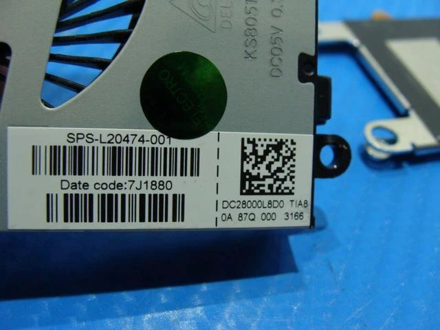 Alt view image 3 of 5 - Cpu cooling fan for HP 15-db0076nr 15.6 inches with Heatsink L20483-001 L20474-001