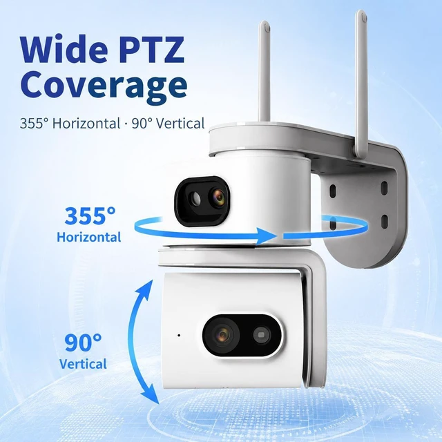 Alt view image 5 of 7 - Dual-Lens Waterproof Outdoor Security Camera Dual-Screen Full-Color Night Vision, 4G Cellular Surveillance Camera