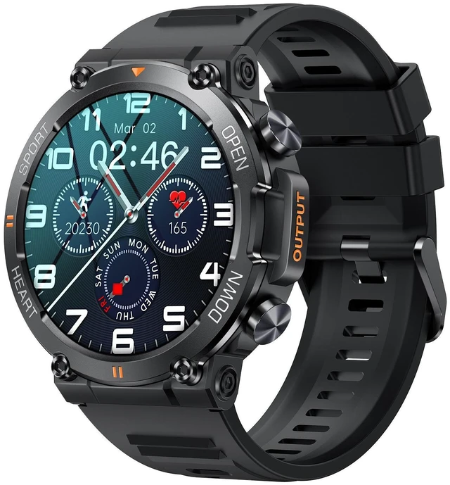 Main image of K56 Pro Smart Watch Bluetooth Calling, Outdoor Watch Face, Step Counter, 3D Sports, Heart Rate & SpO2 Monitor, Waterproof Rugged Design - black