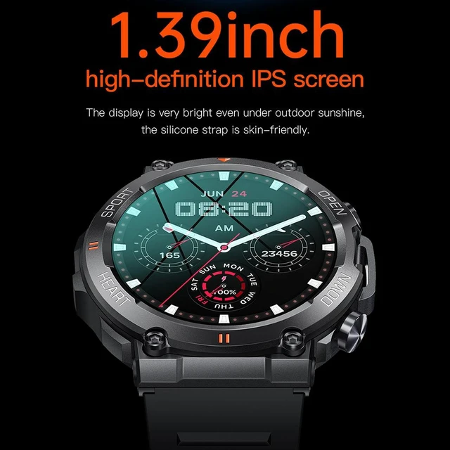 Alt view image 2 of 4 - K56 Pro Smart Watch Bluetooth Calling, Outdoor Watch Face, Step Counter, 3D Sports, Heart Rate & SpO2 Monitor, Waterproof Rugged Design - black