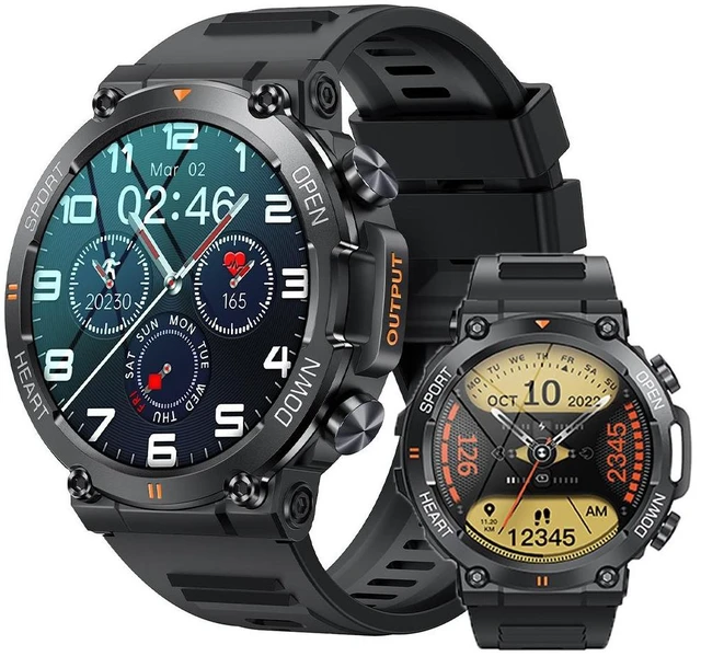 Alt view image 4 of 4 - K56 Pro Smart Watch Bluetooth Calling, Outdoor Watch Face, Step Counter, 3D Sports, Heart Rate & SpO2 Monitor, Waterproof Rugged Design - black
