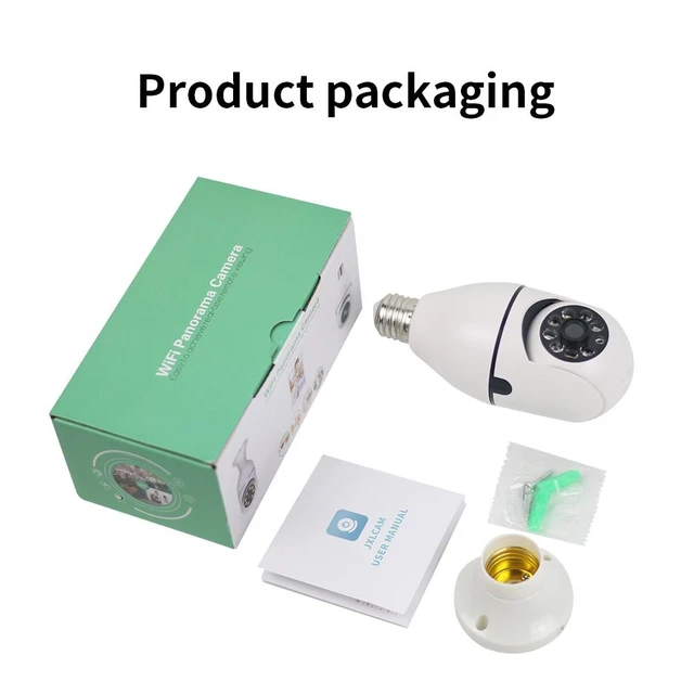 Alt view image 7 of 7 - 2MP Light Bulb Security Camera 1080P HD Night Vision, WiFi Smart Spy Camera, E27 Screw, Indoor / Outdoor Monitoring