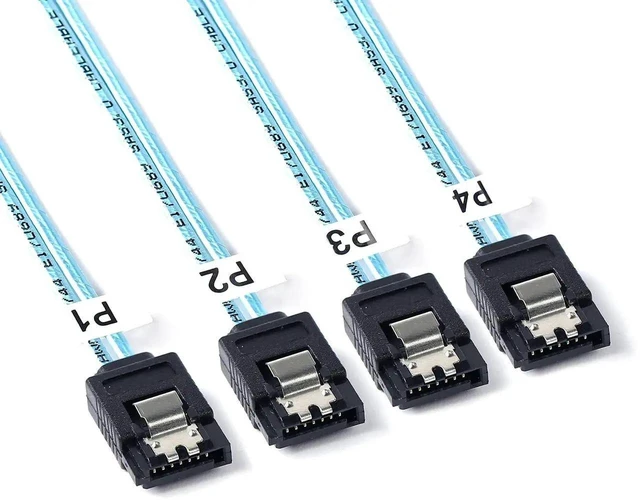 Alt view image 5 of 6 - Mini SAS to SATA Cable: 1M SFF-8087 to SATA Forward Breakout Cable SFF 8087 Mini-SAS Controller to Hard Drive, 3.3FT