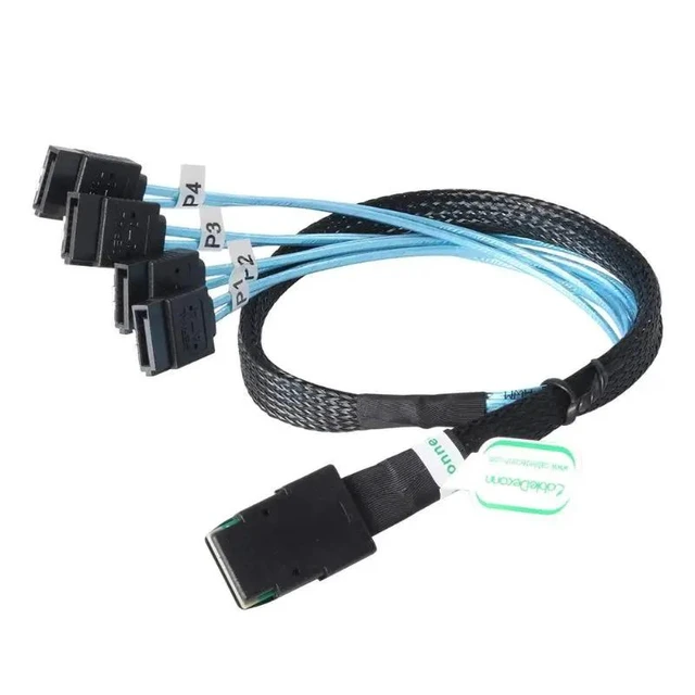 Alt view image 3 of 5 - 50/70cm SAS SATA cable Mini-SAS SFF-8087 to 4 SATA Cable Mini SAS 4i SFF8087 36P To 4 SATA 7P Cable 12Gbps Hard Drive Data cable