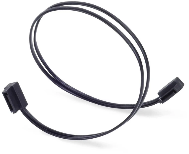 Main image of Silverstone Technology CP11B-300 300mm (11.8 in.) Ultra Thin 6Gb/s Lateral 90-Degree SATA Cable with Custom Low-Profile Connectors, SST-CP11B-300