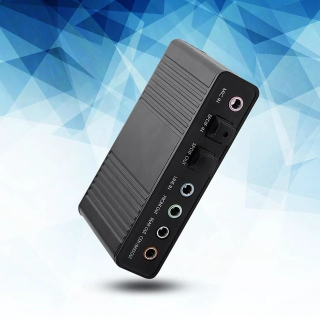 Alt view image 2 of 5 - 5.1 USB Audio Sound Card with SPDIF, External USB Sound Card Adapter for PC Laptop Audio, Support 48/44 KHz Sampling Rate, Black
