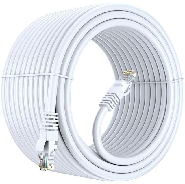 Main image of Maximm Cat 6 Ethernet Cable 100 Ft, 100% Pure Copper, Cat6 Cable LAN Cable, Internet Cable, Patch Cable and Network Cable - UTP (White) 100 Feet