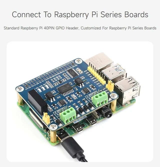 Alt view image 5 of 5 - Waveshare 2-Channel Isolated RS485 Expansion HAT, Compatible with Raspberry Pi 5/4B/3B/Zero/Zero W/Zero 2W/Pico/Pico W/Pico WH, SC16IS752+SP3485 Solution with Multi Onboard Protection Circuits