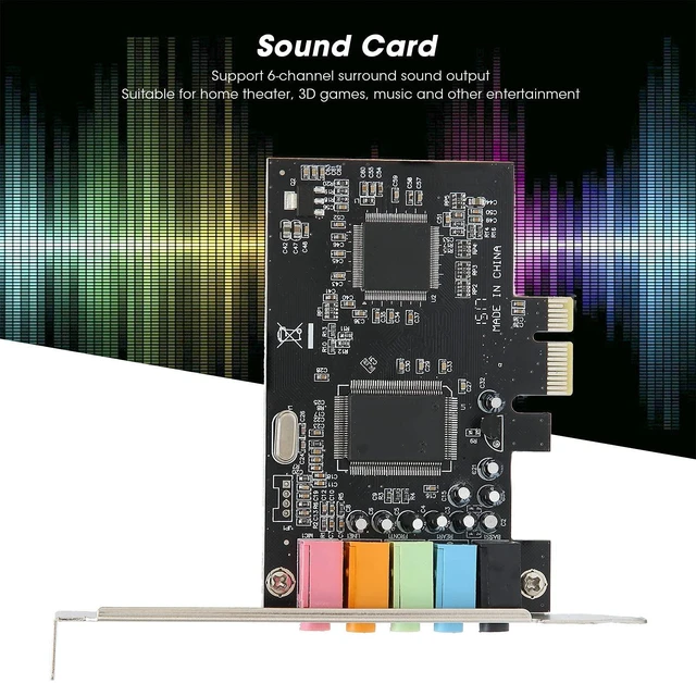Alt view image 2 of 7 - PCIe Sound Card, 5.1 Internal Sound Card for PC 7 /Vista/XP 32/64 bit with Low Bracket, 3D Stereo PCI e Audio Card