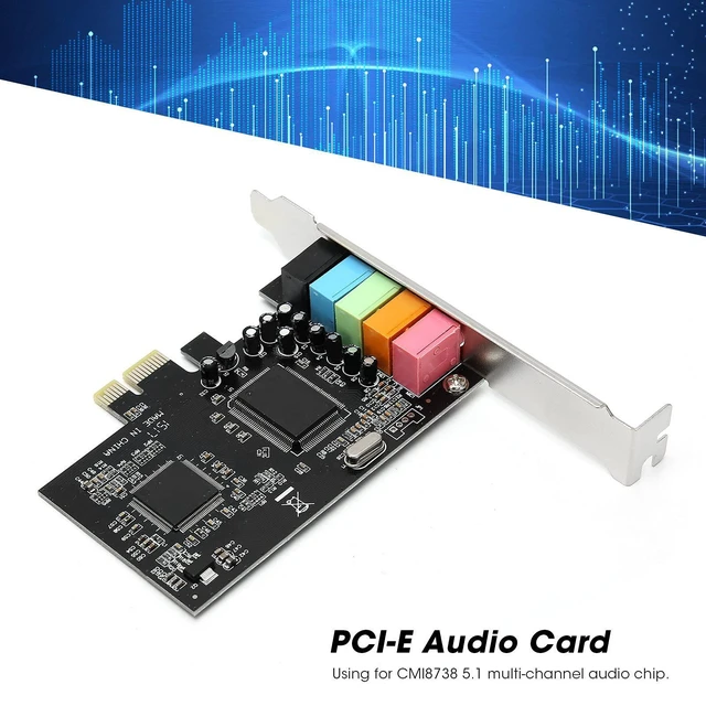 Alt view image 3 of 7 - PCIe Sound Card, 5.1 Internal Sound Card for PC 7 /Vista/XP 32/64 bit with Low Bracket, 3D Stereo PCI e Audio Card