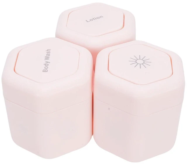 Main image of 3pcs Magnetic Travel Jars Leak Proof Reusable Travel Containers Wide Mouth Plastic for Body Wash Lotion Roseate