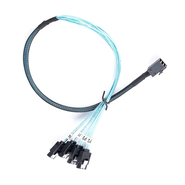 Alt view image 5 of 5 - 2Pack Mini SAS to SATA Cable: 0.5M SFF-8643 to SATA Forward Breakout Mini SAS HD SFF 8643 Controller to Hard Drive Cable (1.6FT)