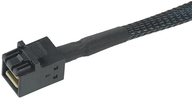 Alt view image 3 of 5 - Mini SAS to SATA Cable, SFF-8643 to SATA Target Angle Cable, SFF-8643 for Controller 4 Sata Connect to Hard Drive, 0.5Meter/1.6FT