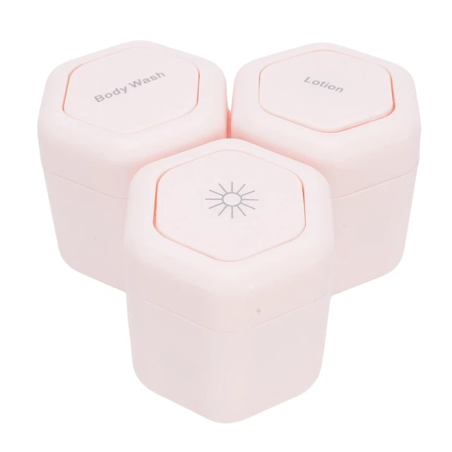 Alt view image 6 of 7 - 3pcs Magnetic Travel Jars Leak Proof Reusable Travel Containers Wide Mouth Plastic for Body Wash Lotion Roseate
