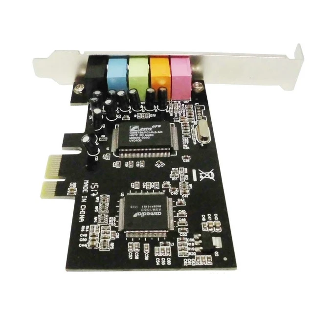 Alt view image 3 of 7 - PCIe Sound Card 5.1 Surround Internal Desktop PC Audio Card, PCI Express 8738 Chipset 6 Channel Stereo Sound Card with Color Coded Ports for Gaming Music Movies Windows 10 Compatible