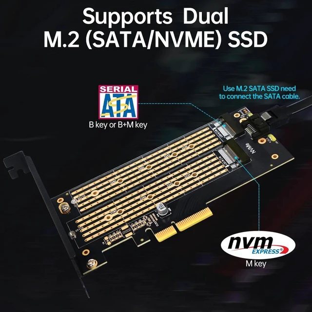 Alt view image 2 of 7 - M.2 NVME SSD to PCIe 4.0 X4 Adapter Card with Copper Cooling Best Heatsink Upgrade for PC , PCIE GEN4 Full Speed 64Gbps