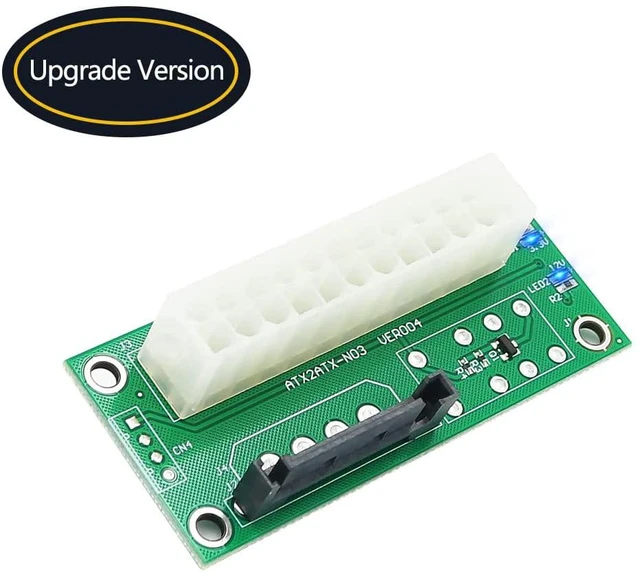 Alt view image 2 of 6 - Dual Power Supply Connector Add2PSU Multiple Power Supply Adapter, Synchronous Power Board, Add 2PSU with Power LED to SATA 15 Pin Connector
