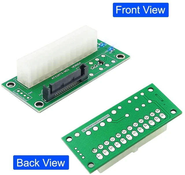 Alt view image 6 of 6 - Dual Power Supply Connector Add2PSU Multiple Power Supply Adapter, Synchronous Power Board, Add 2PSU with Power LED to SATA 15 Pin Connector