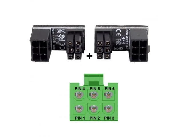 Alt view image 2 of 6 - 2 Pack 360° Adjustable ATX 6Pin Male to Female GPU Power Angle Adapter, 12V Graphics Card Power Connector