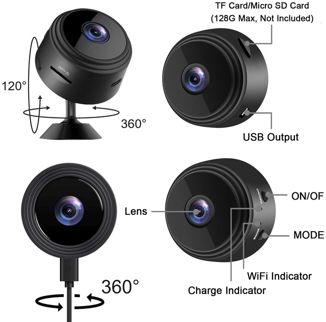 Alt view image 7 of 7 - Hidden Camera Wireless, Mini WiFi 1080P HD Camera for Home Security, APP Control Surveillance Camera Indoor Outdoor for Baby Pet, Secret Nanny Cam with Night Vision(Video Only)