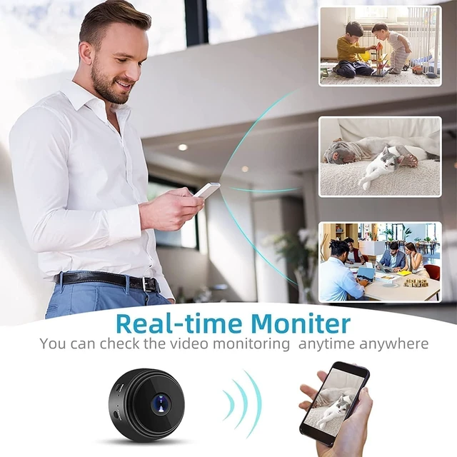 Alt view image 4 of 7 - Secret Camera Mini Camera Small Cam Home Security Hidden Camera WiFi Spy Nanny Cam with Phone App Video Recording Remote Monitor Kids Camera Pet Camera Indoor Room Use