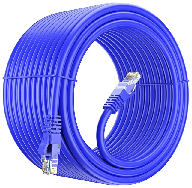 Main image of Maximm Cat 6 Ethernet Cable 100 Ft, 100% Pure Copper, Cat6 Cable LAN Cable, Internet Cable, Patch Cable and Network Cable - UTP (Blue) 100 Feet