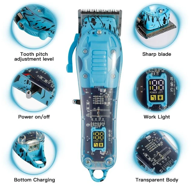 Alt view image 2 of 4 - Professional Barber Hair Clipper / Electric Trimmer Salon-Grade Hair Cutting Kit, Rechargeable, Low Noise, for Home/Barbershop Use