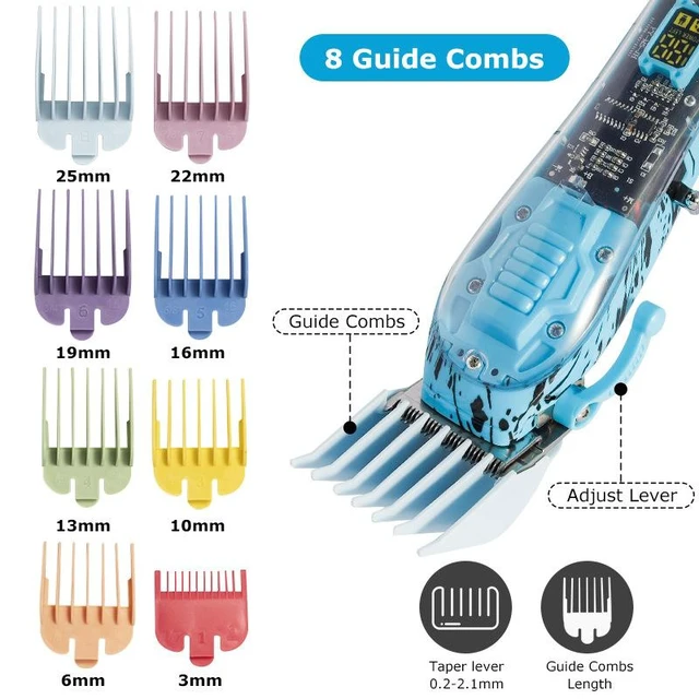 Alt view image 4 of 4 - Professional Barber Hair Clipper / Electric Trimmer Salon-Grade Hair Cutting Kit, Rechargeable, Low Noise, for Home/Barbershop Use