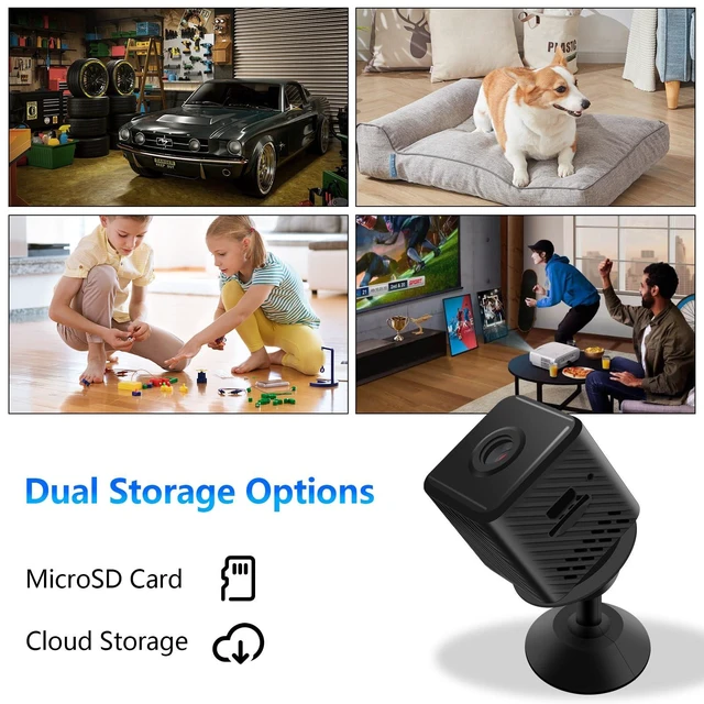 Alt view image 3 of 7 - Mini Security Camera, 1080P HD Home Wireless Small Camera, Indoor WiFi Nanny Cam with Motion Detection and Night Vision, 150° Wide View, App Alerts, Cloud & SD Storage, Camer for Kids, Elders, Pet