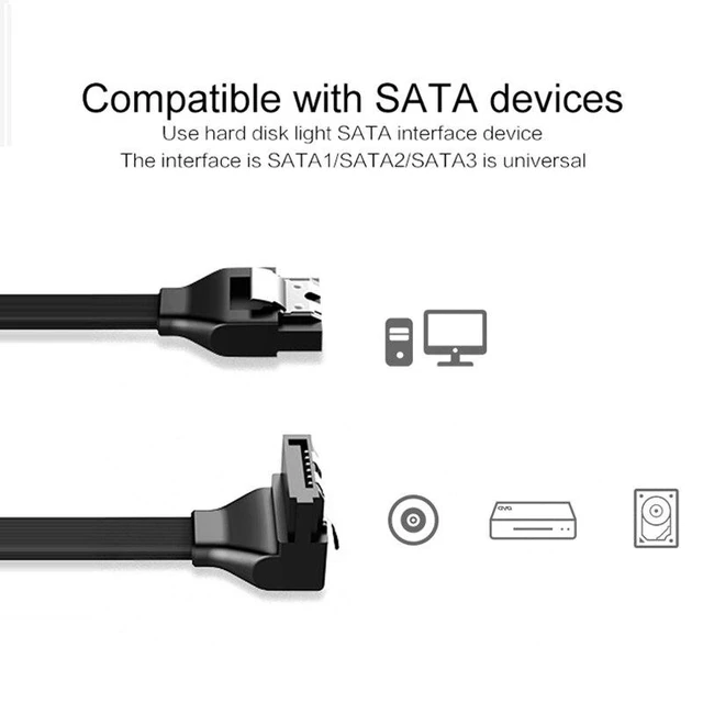 Alt view image 4 of 5 - Drive SATA 3.0 Cable SATA III 6GB/s Data Cable for SSD HDD Solid State Disk For DIY Computer PC SATA Elbow Cable