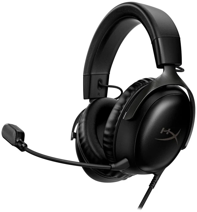 Main image of HyperX Cloud III Wired Gaming Headset, PC, PS5, Xbox Series X|S, Angled 53mm Drivers, DTS Spatial Audio, Memory Foam, Durable Frame, Ultra-Clear 10mm Mic, USB-C, USB-A, 3.5mm Black (727A8AA)