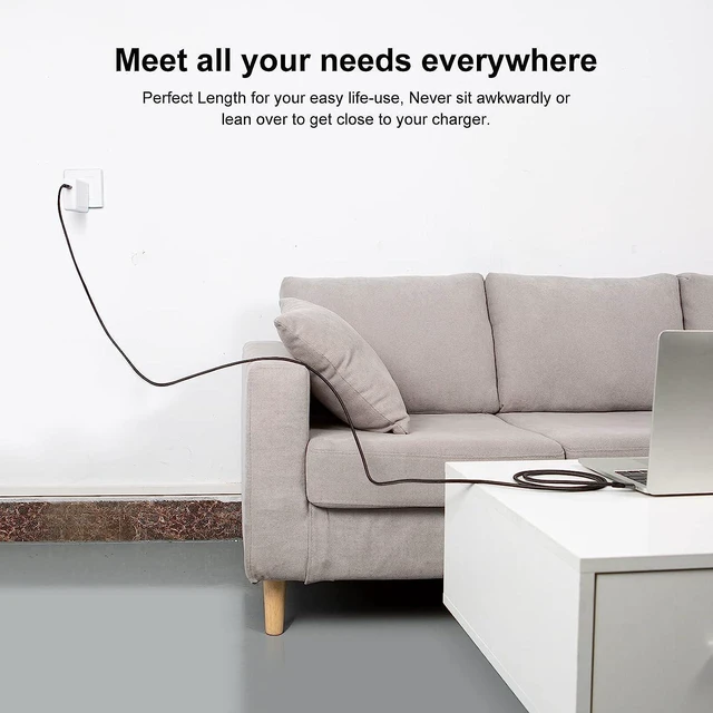 Alt view image 5 of 7 - USB C Cable 10 FT 100W 20V/5A CableCreation Durable USB C to C Cable 10FT Braided Fast Charging Cable 480Mbps Data Cable for MacBook Pro iPad Air XPS S21 S20 and Other USB C Devices 3m Gray