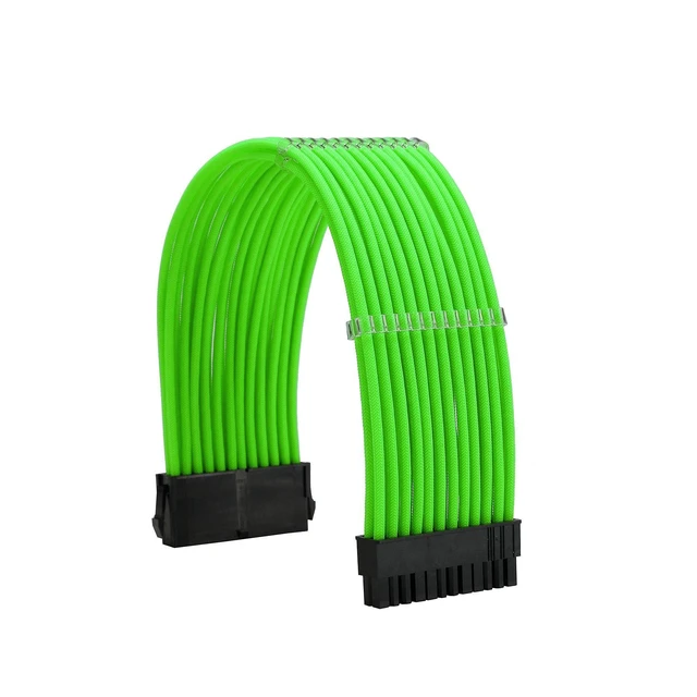 Alt view image 3 of 5 - Formulamod Sleeve Extension Power Supply Cable Kit 18AWG ATX 24P+ EPS 8-P+PCI-E8-P with Combs for PSU to Motherboard/GPU (Green)