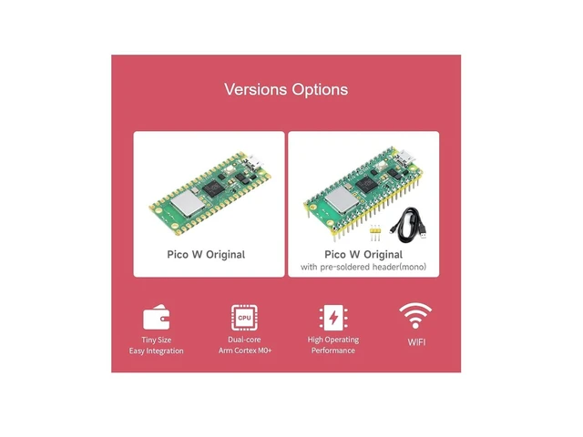 Alt view image 3 of 7 - Pre-Soldered Raspberry Pi Pico W Microcontroller Board Basic Kit,Built-in WiFi,Supports 2.4/5 GHZ Wi-Fi 4,Based On RP2040 Dual-Core Processor